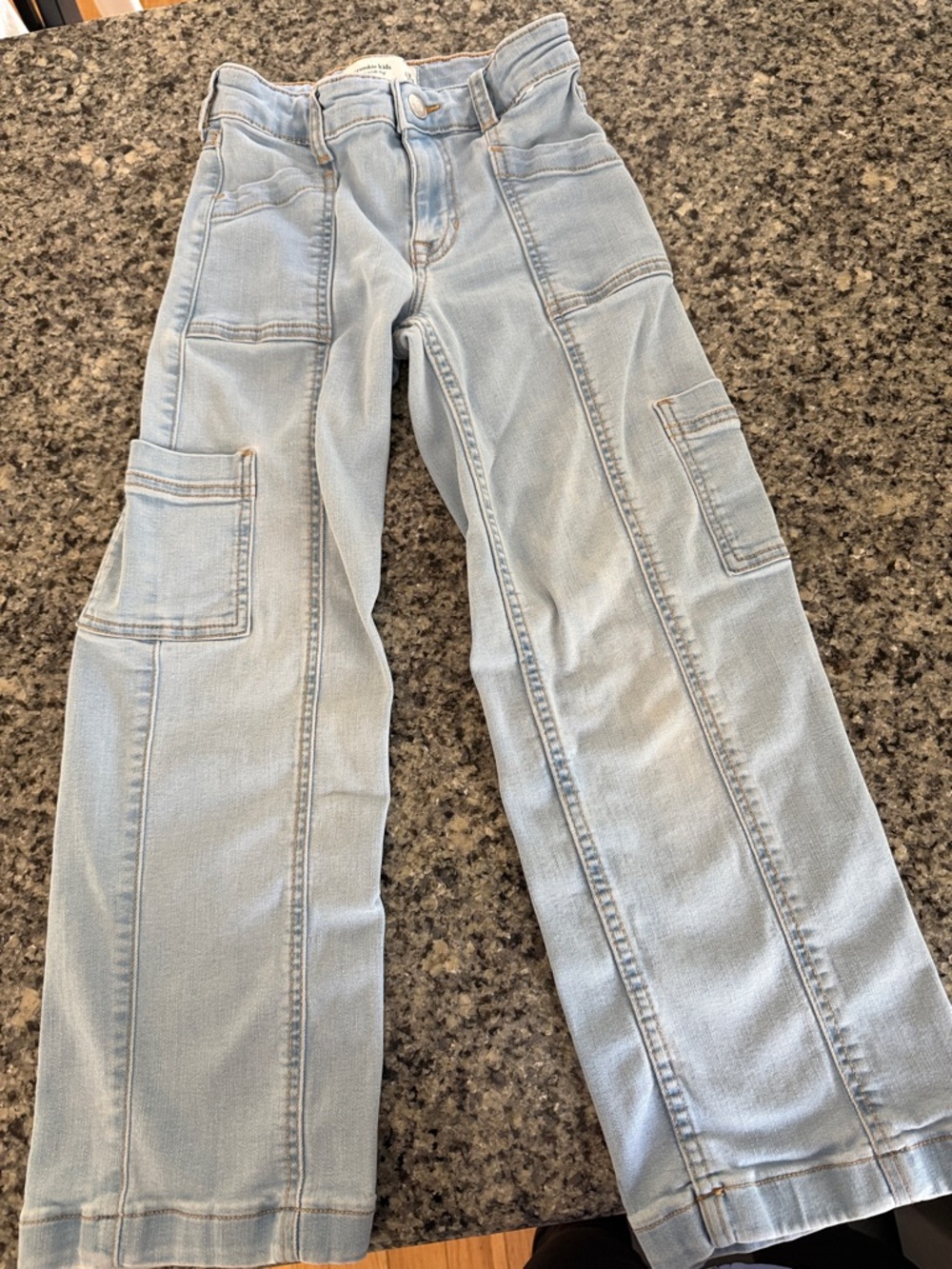 abercrombie kids Light Blue High Rise Wide Leg Jeans